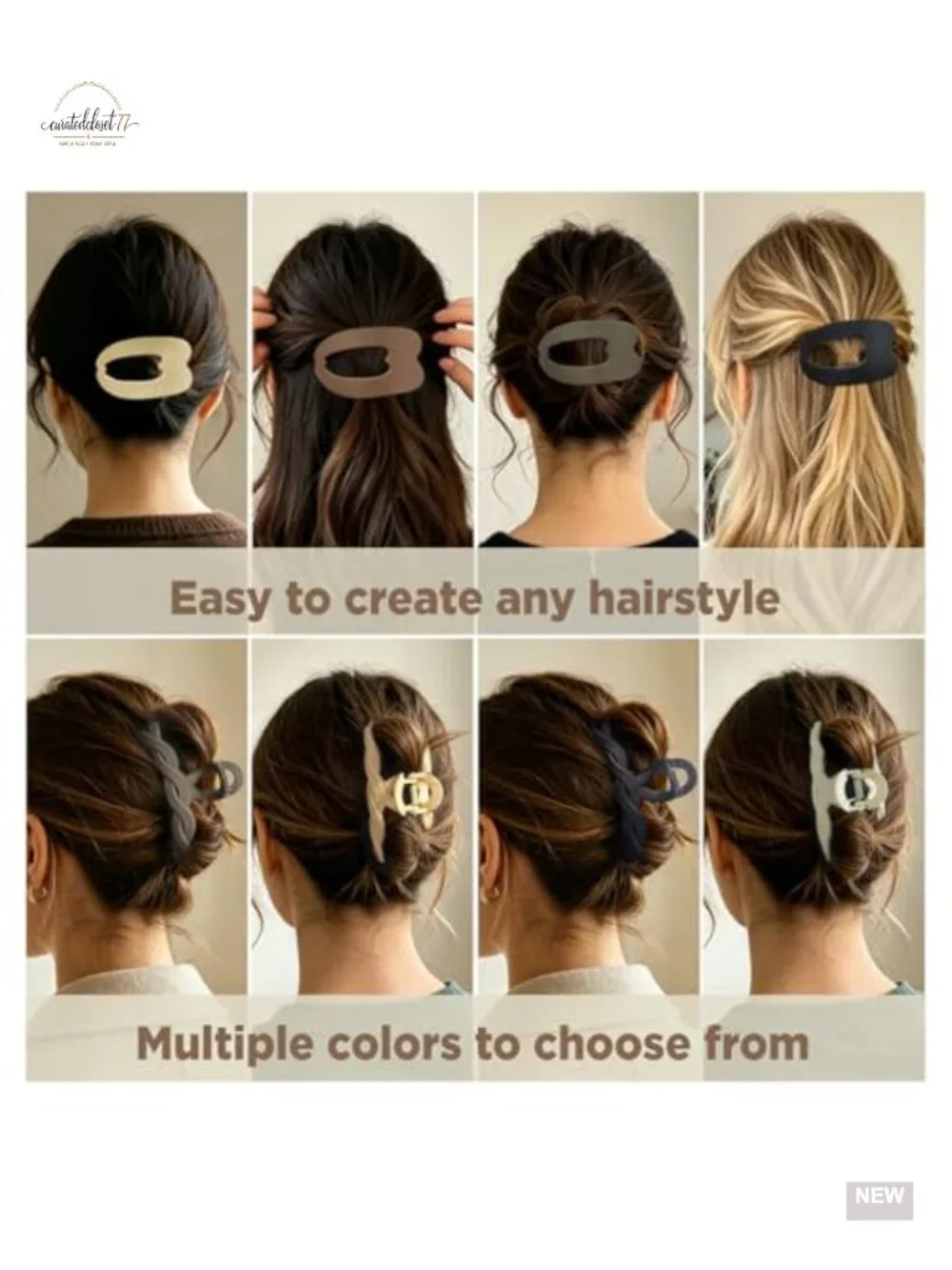 8 Pcs Hair Clips Set, Strong Hold Non-Slip Hair Accessories with Matte Finish